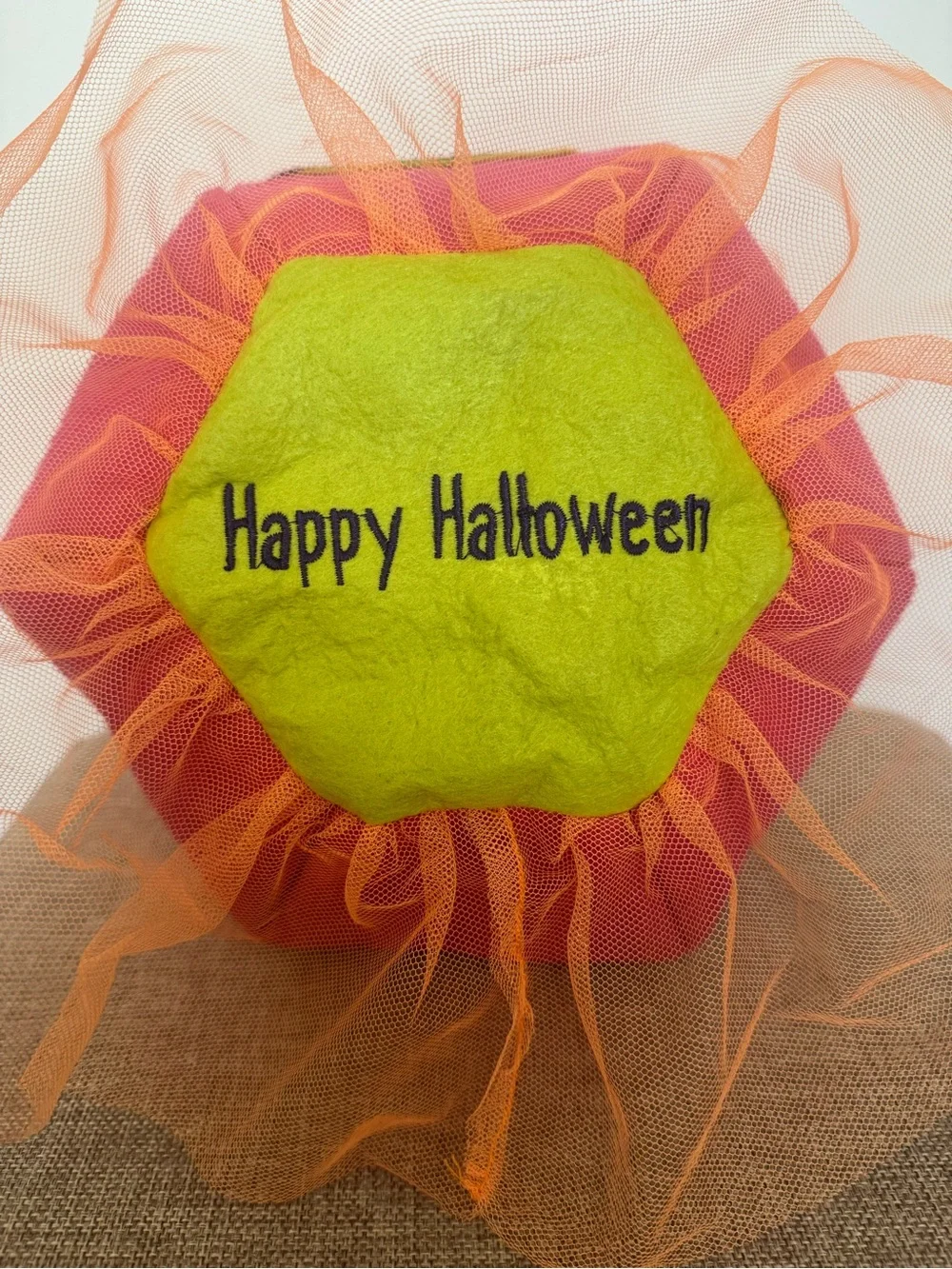 Kids Halloween Pumpkin Treat Bags - Pink & Orange Felt Set